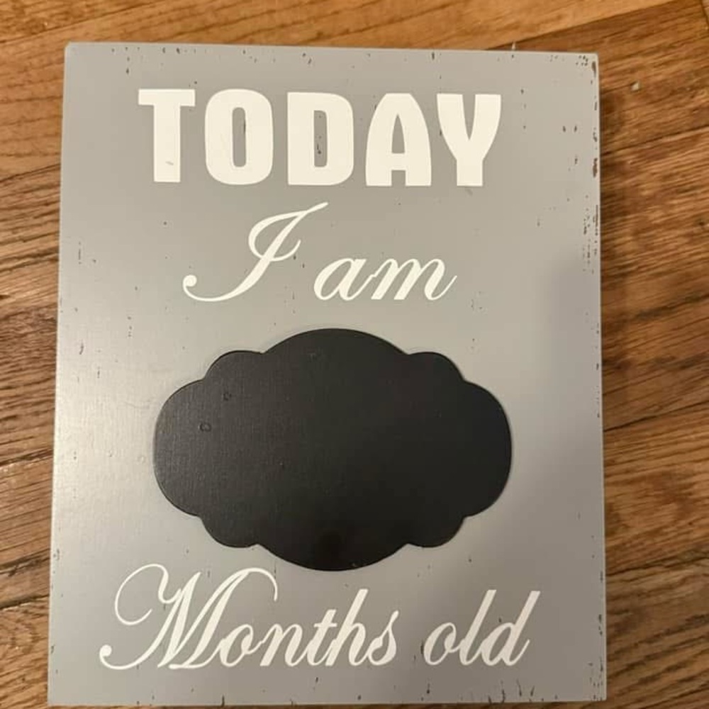 Gray and Black Milestone Chalkboard Sign